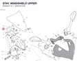 STAY, WINDSHIELD UPPER 8291G121B diagram position