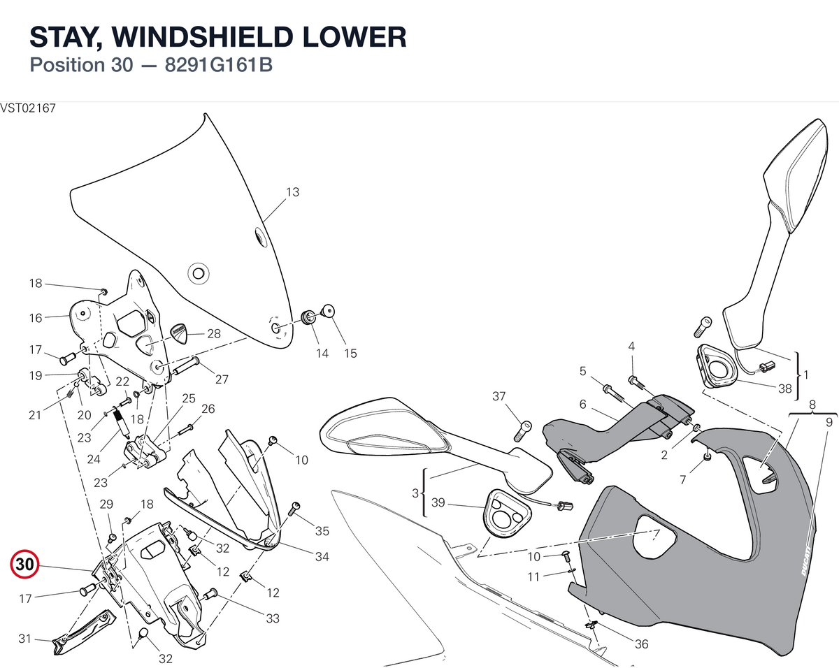 STAY, WINDSHIELD LOWER 8291G161B diagram position