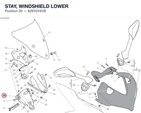 STAY, WINDSHIELD LOWER 8291G161B diagram position