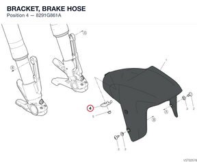 BRACKET, BRAKE HOSE 8291G861A diagram position
