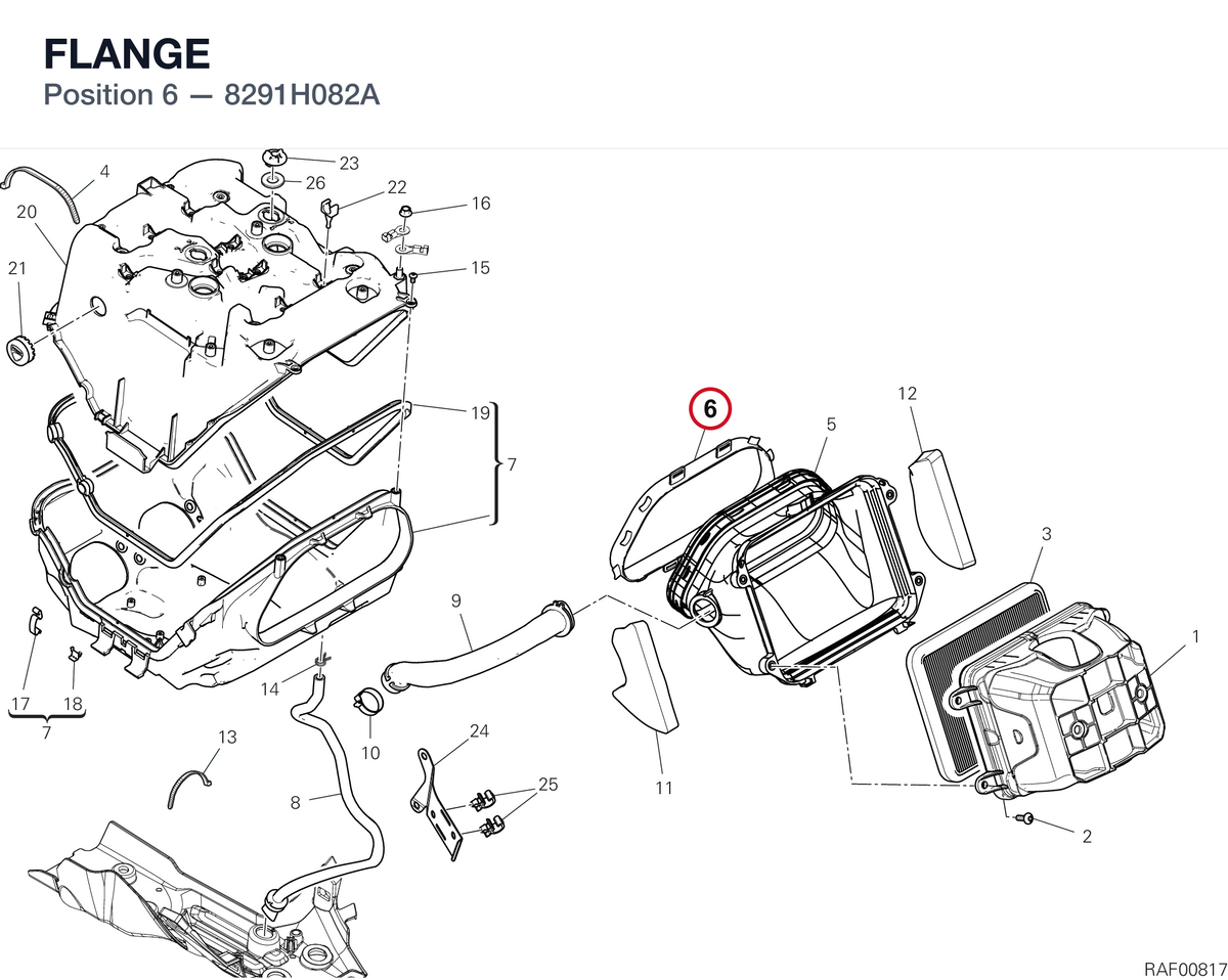 FLANGE 8291H082A diagram position