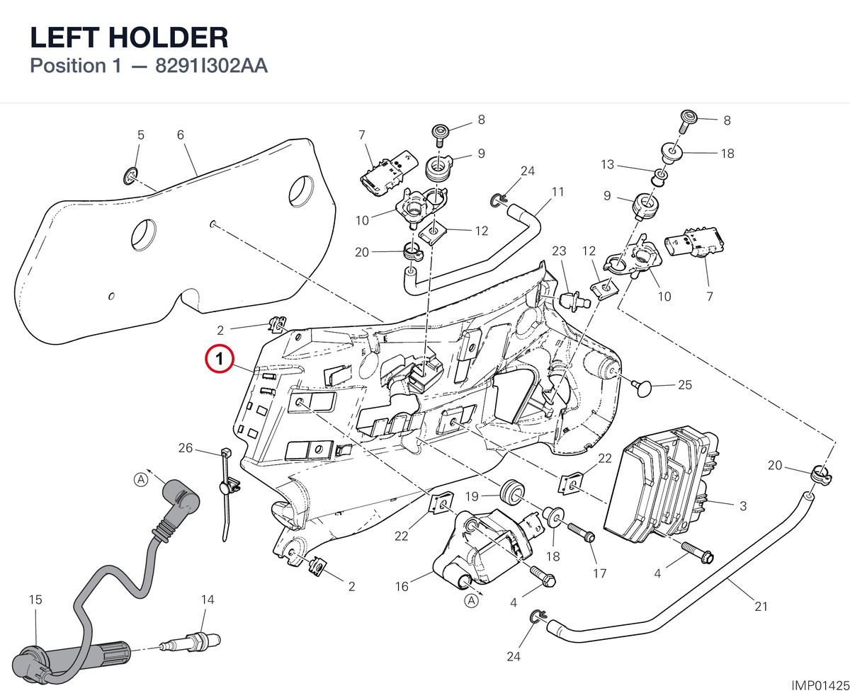 LEFT HOLDER 8291I302AA diagram position