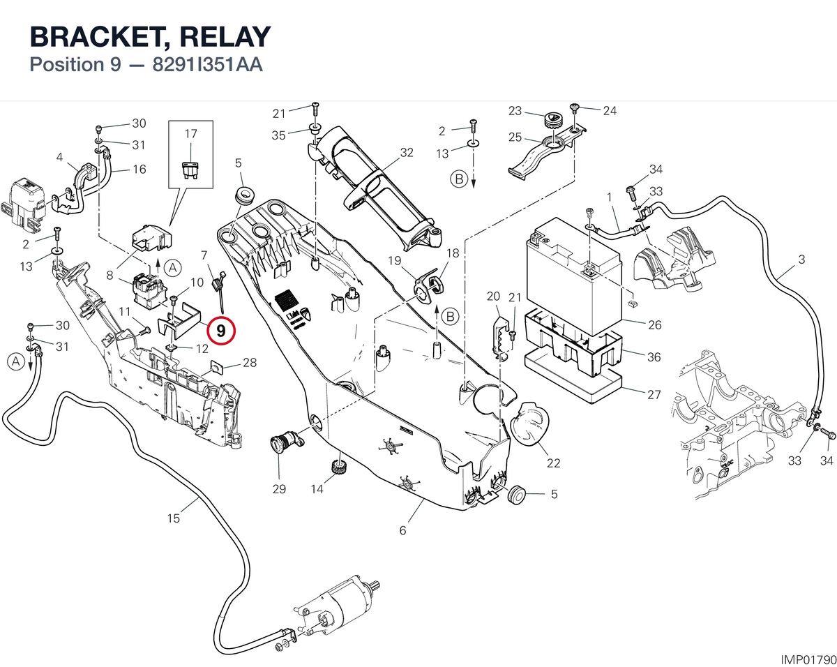 BRACKET, RELAY 8291I351AA diagram position
