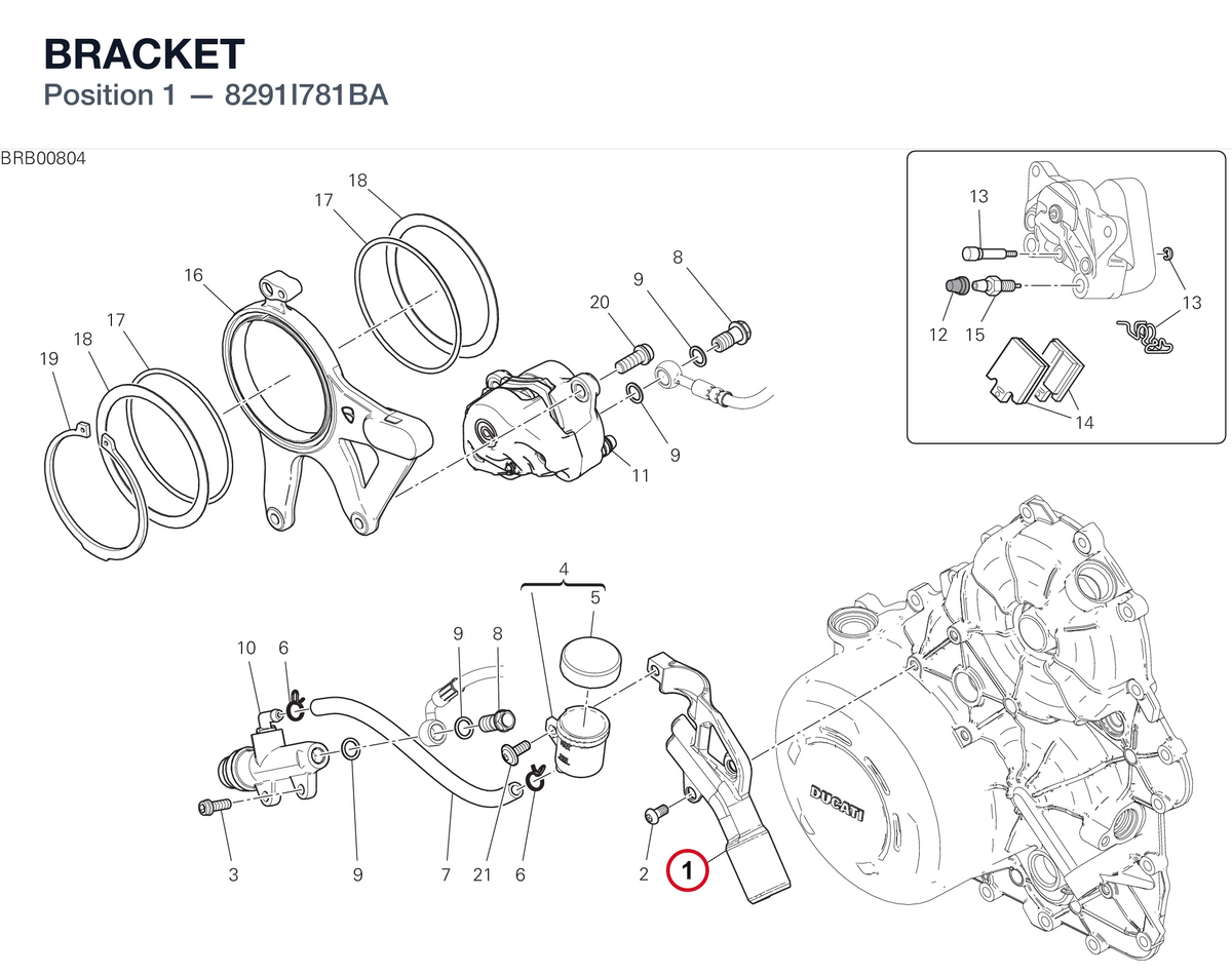 BRACKET 8291I781BA diagram position