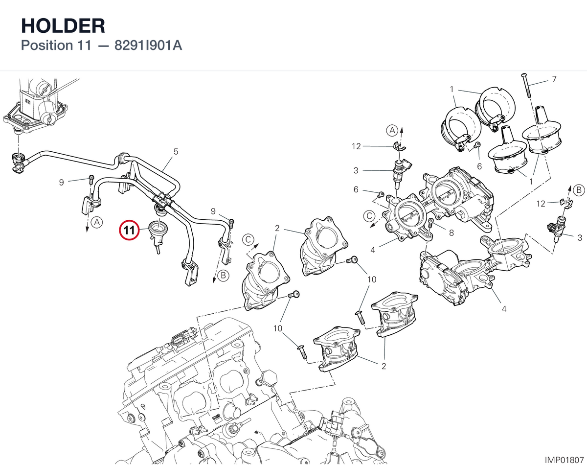 HOLDER 8291I901A diagram position