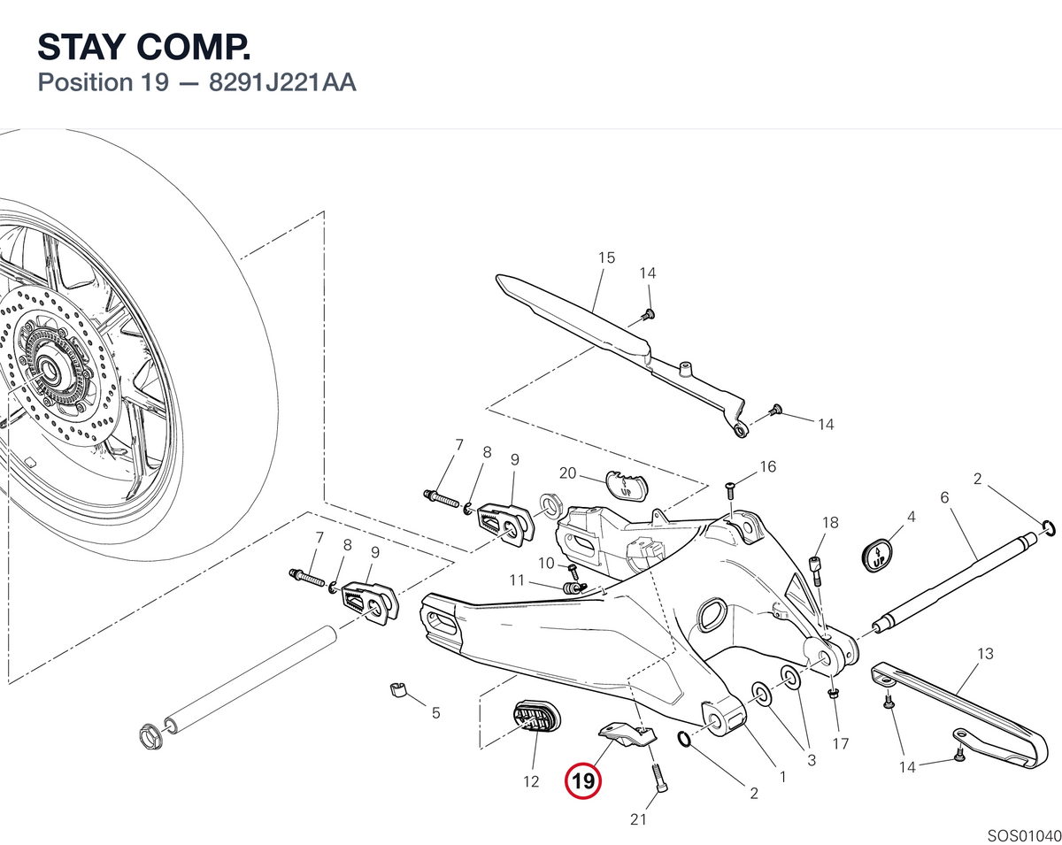 STAY COMP. 8291J221AA diagram position