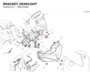 BRACKET, HEADLIGHT 8291J492A diagram position