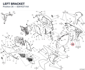 LEFT BRACKET 8291K271AA diagram position