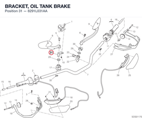 BRACKET, OIL TANK BRAKE 8291L031AA diagram position
