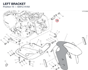LEFT BRACKET 8291L141AA diagram position