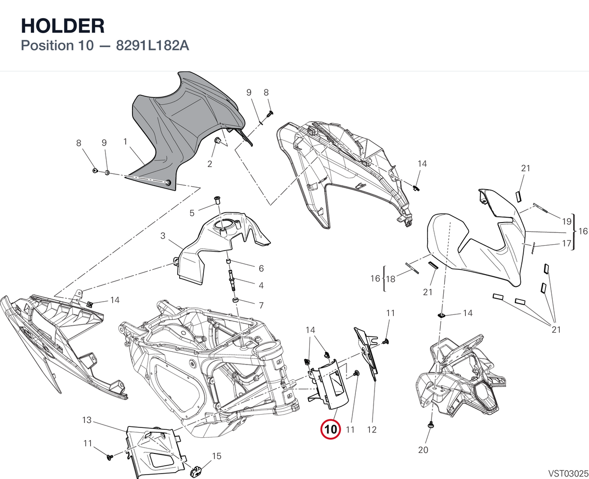 HOLDER 8291L182A diagram position