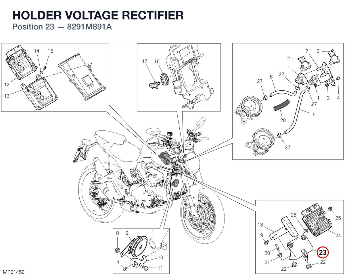 HOLDER VOLTAGE RECTIFIER 8291M891A diagram position