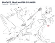 BRACKET, REAR MASTER CYLINDER 8291N271AA diagram position