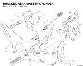 BRACKET, REAR MASTER CYLINDER 8291N271AA diagram position