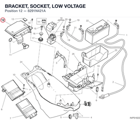 BRACKET, SOCKET, LOW VOLTAGE 8291N421A diagram position