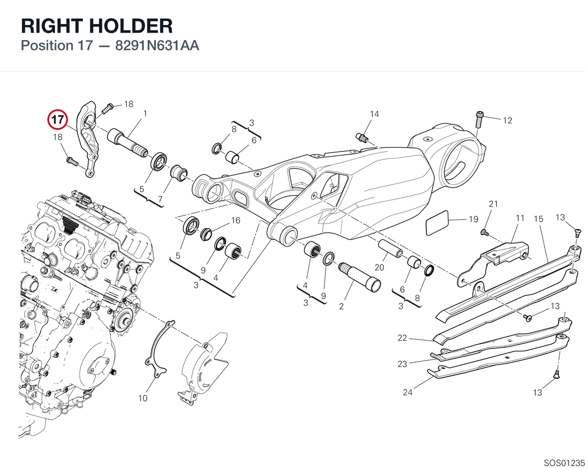 RIGHT HOLDER 8291N631AA diagram position