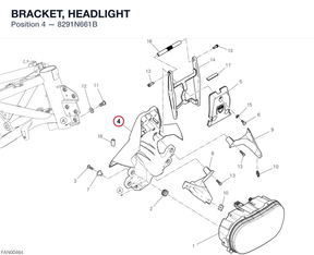 BRACKET, HEADLIGHT 8291N661B diagram position