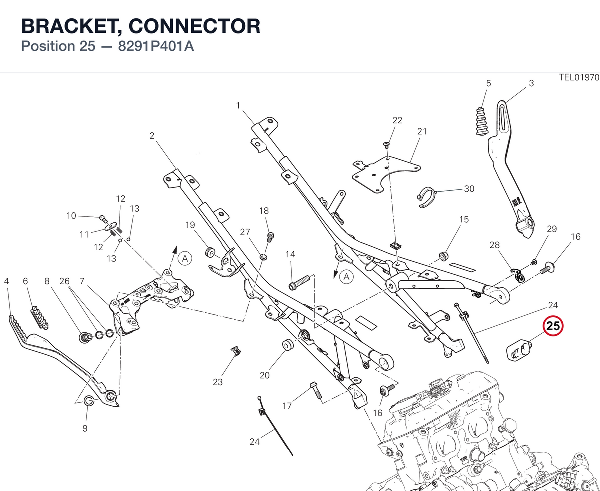 BRACKET, CONNECTOR 8291P401A diagram position