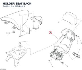 HOLDER SEAT BACK 8291P451A diagram position