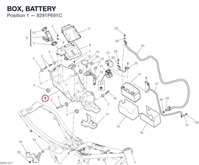 BOX, BATTERY 8291P691C diagram position