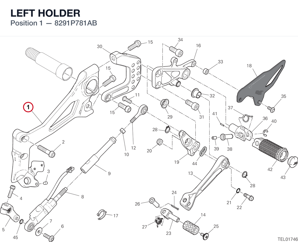 LEFT HOLDER 8291P781AB diagram position