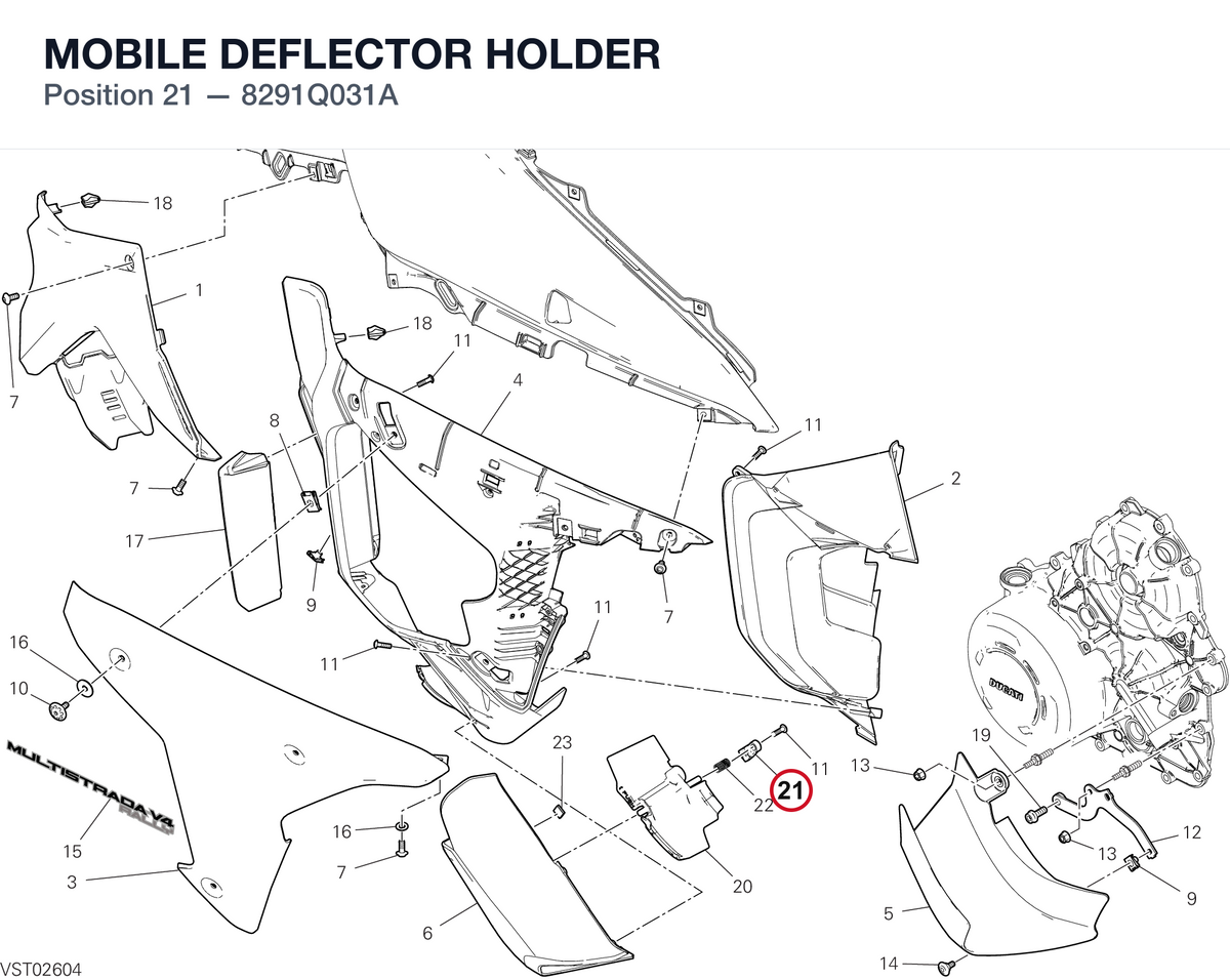 MOBILE DEFLECTOR HOLDER 8291Q031A diagram position