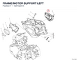 FRAME/MOTOR SUPPORT LEFT 8291Q221A diagram position