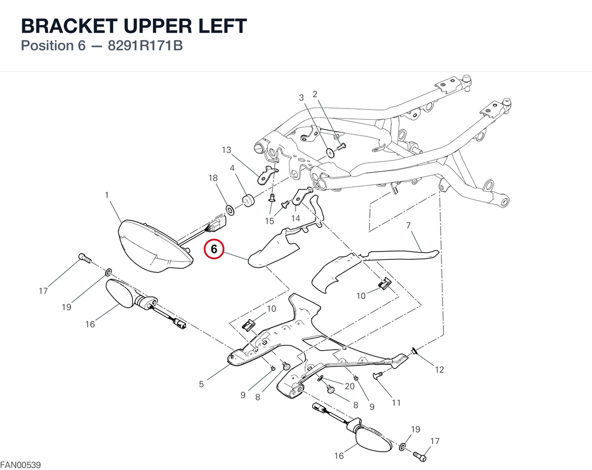 BRACKET UPPER LEFT 8291R171B diagram position