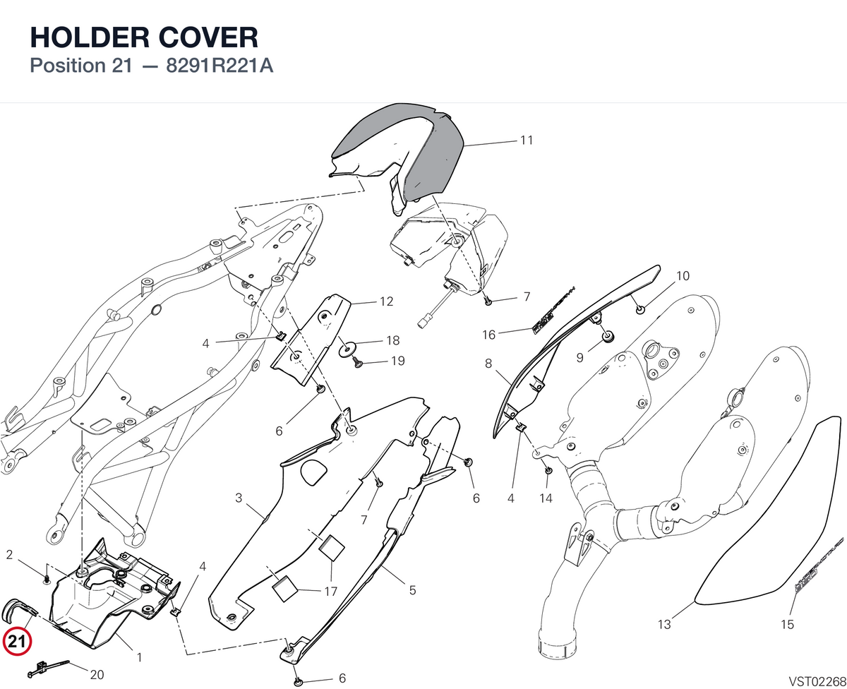 HOLDER COVER 8291R221A diagram position