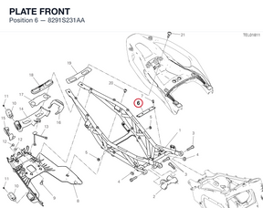 PLATE FRONT 8291S231AA diagram position