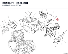 BRACKET, HEADLIGHT 8291S351A diagram position