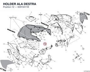HOLDER ALA DESTRA 8291S411B diagram position