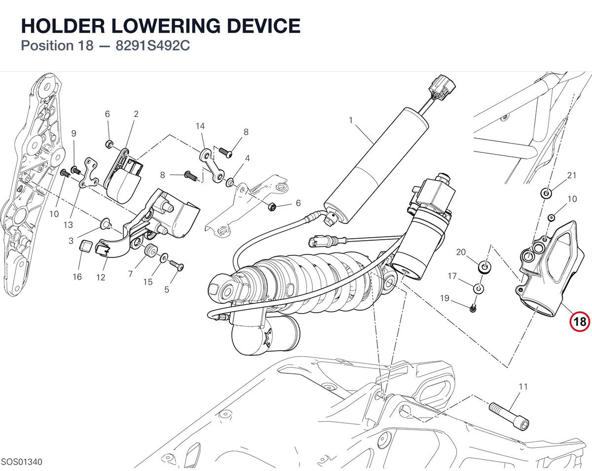HOLDER LOWERING DEVICE 8291S492C diagram position
