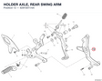 HOLDER AXLE, REAR SWING ARM 8291S511AA diagram position