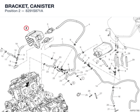 BRACKET, CANISTER 8291S871A diagram position