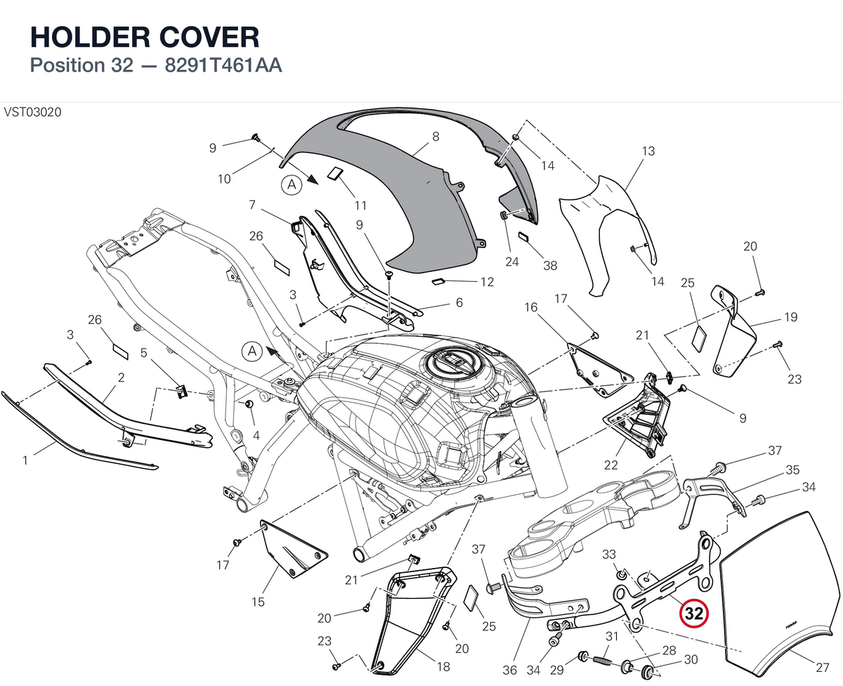 HOLDER COVER 8291T461AA diagram position