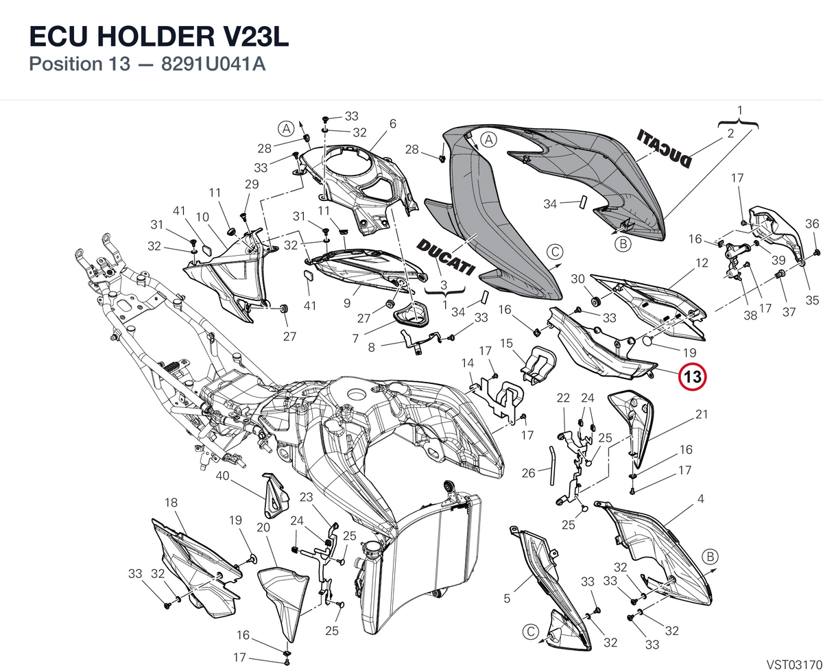 ECU HOLDER V23L 8291U041A diagram position