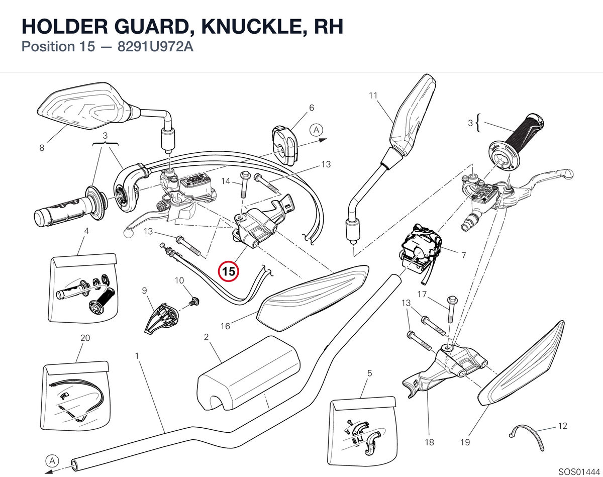 HOLDER GUARD, KNUCKLE, RH