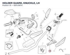 HOLDER GUARD, KNUCKLE, LH 8291U981A diagram position
