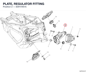 PLATE, REGULATOR FITTING 8291V461A diagram position