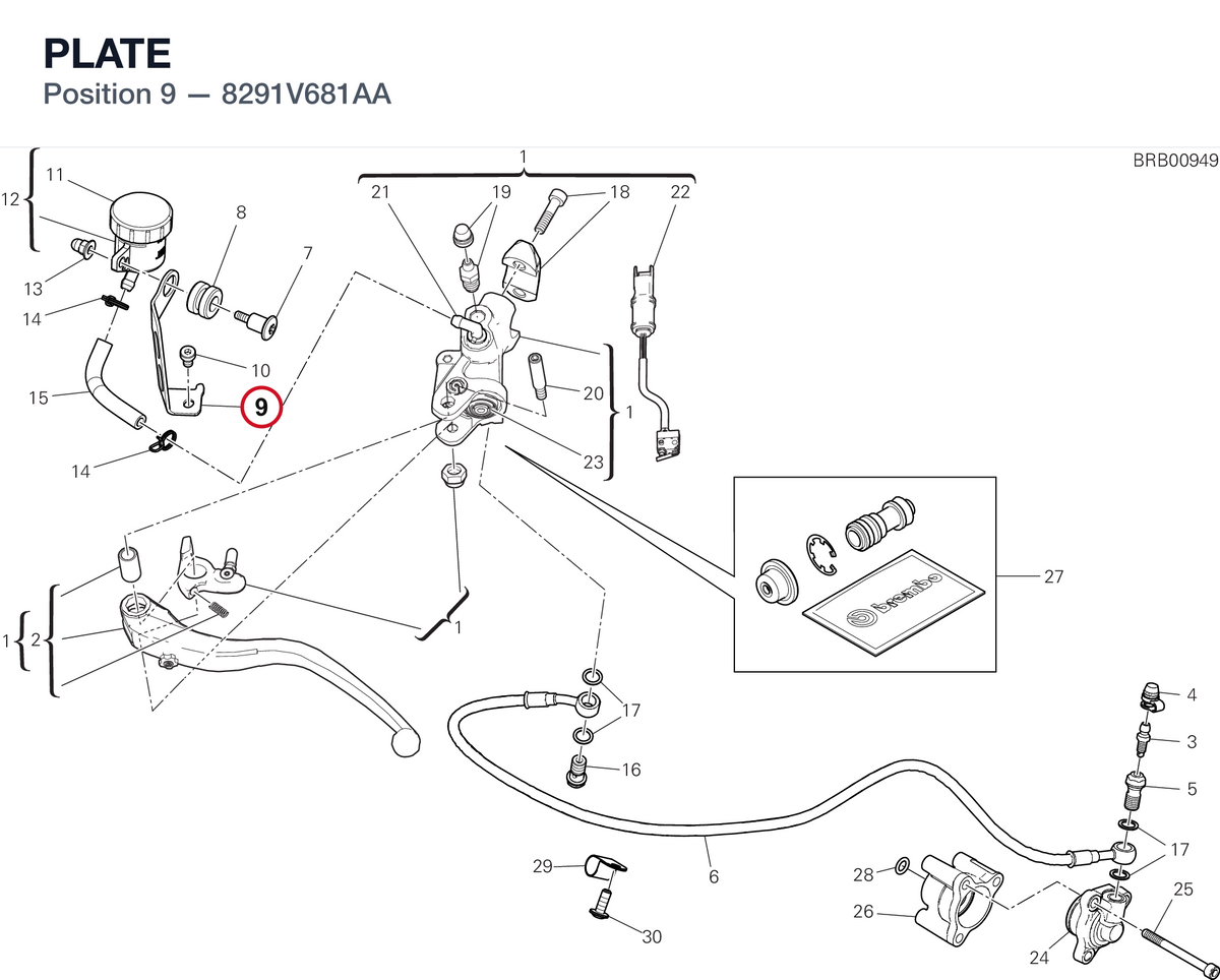 PLATE 8291V681AA diagram position