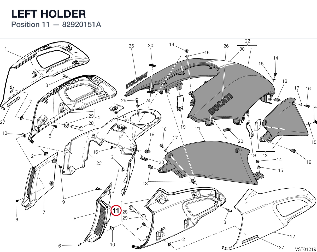 LEFT HOLDER 82920151A diagram position