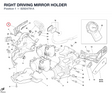 RIGHT DRIVING MIRROR HOLDER 82924791A diagram position