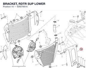 BRACKET, RDTR SUP LOWER 82927661A diagram position