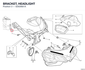 BRACKET, HEADLIGHT 82929661A diagram position