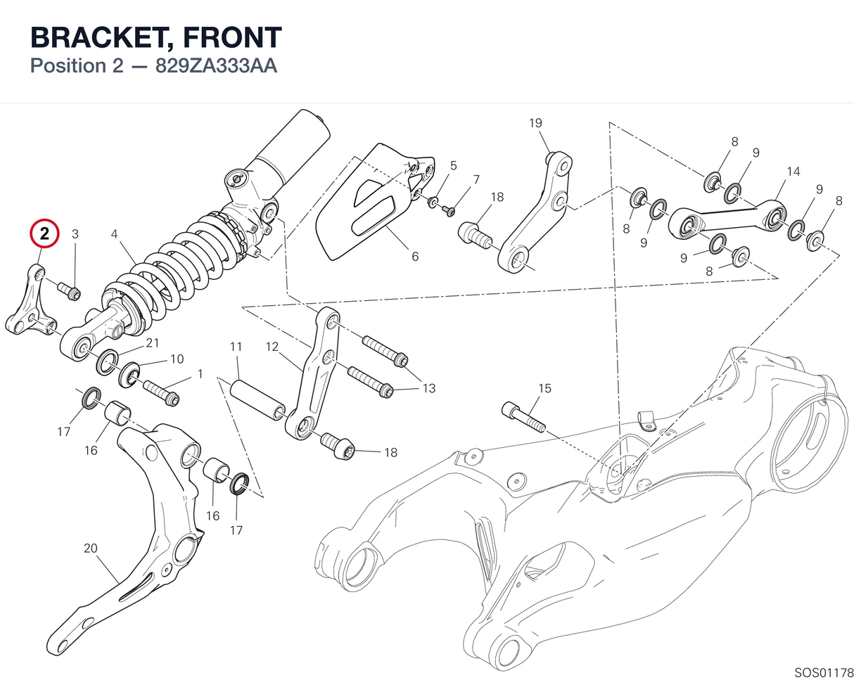 BRACKET, FRONT 829ZA333AA diagram position
