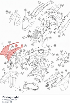 Diagram preview: Fairing right (6030800300028)