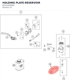 Diagram preview: HOLDING PLATE-RESERVOIR (61913028000)