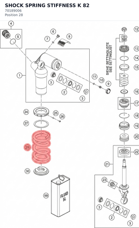 Diagram preview: SHOCK SPRING STIFFNESS K 82 (70189006)