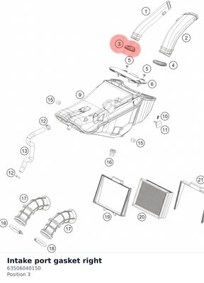 Diagram preview: Intake port gasket right (63506040150)